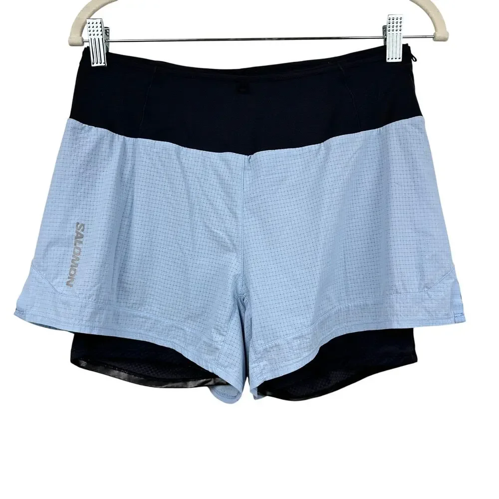Salomon Women's Sense Aero 2-In-1 Shorts Light Blue Black Medium Outdoor Active
